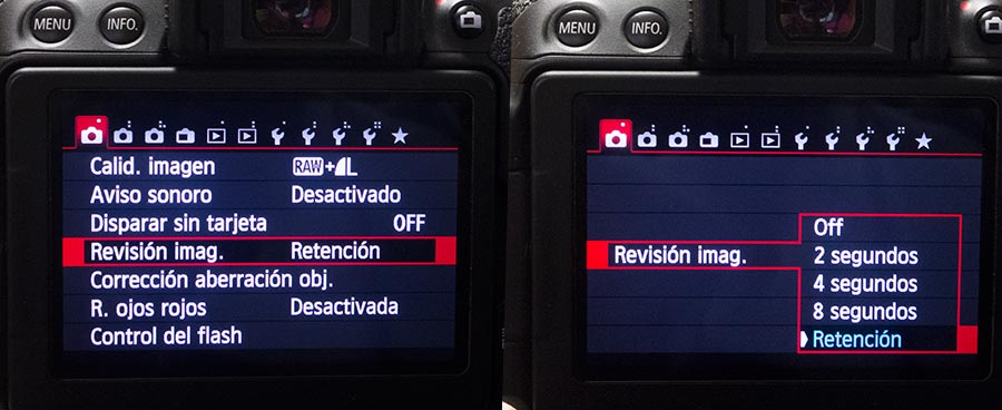 Configura un tiempo de revisión de imágenes alto