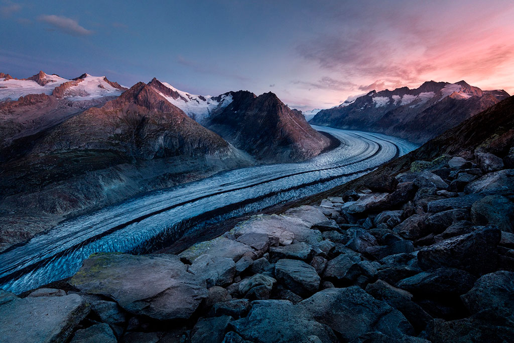 fotografía de paisaje con curvas